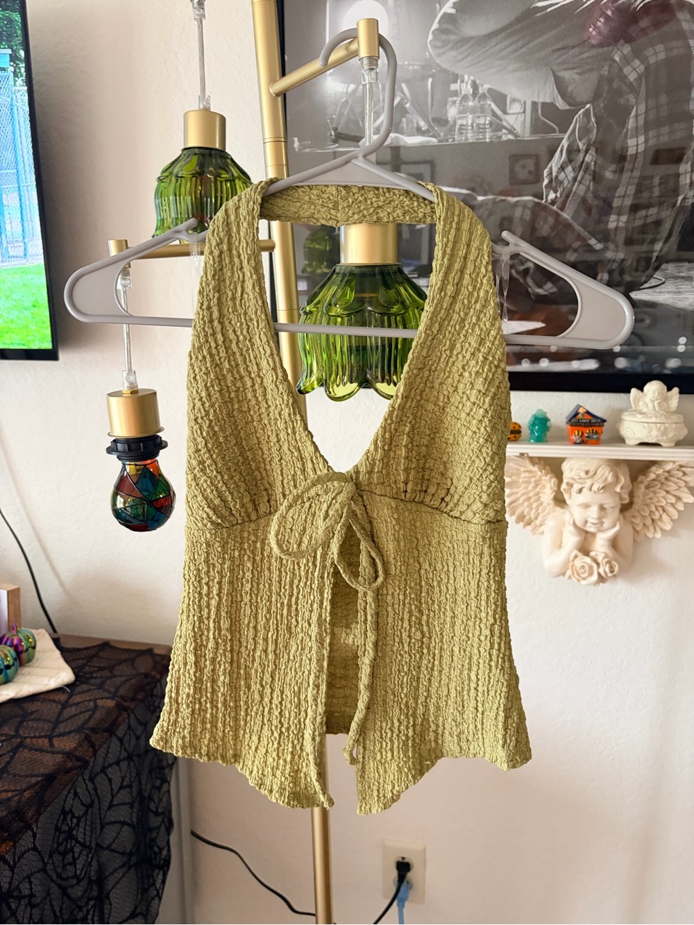 Green Fairycore Halter Top size XS